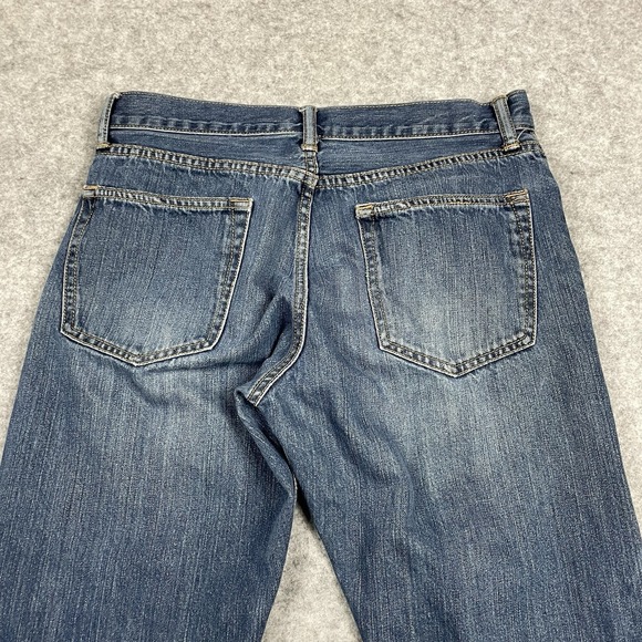 Gap Jeans Mens 31x30 Blue Medium Wash‎ Straight Fit 5 Pocket Whiskered Denim - Picture 10 of 12